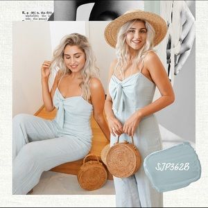 Style State Mint Jumpsuit Adjstble Spaghetti Strap